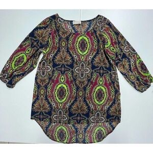 Blouse Marcelle Size Large - Long Sleeve - Multicolor.